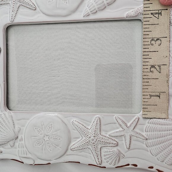 Coastal Ceramic Seashell Starfish Seahorse Photo Frame 4x6 Beach Decor - Picture 13 of 15